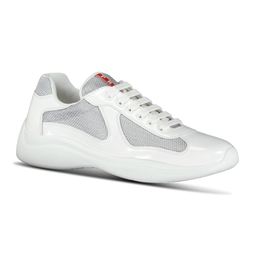 Prada Americas Cup Mesh Runners Patent White - Boinclo - Outlet Sale Under Retail