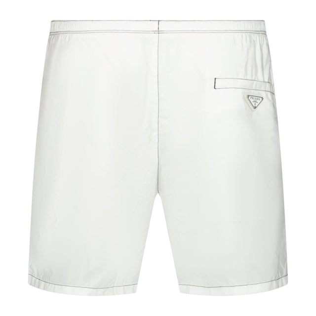 Prada Metal Logo Swim Shorts White - Boinclo - Outlet Sale Under Retail