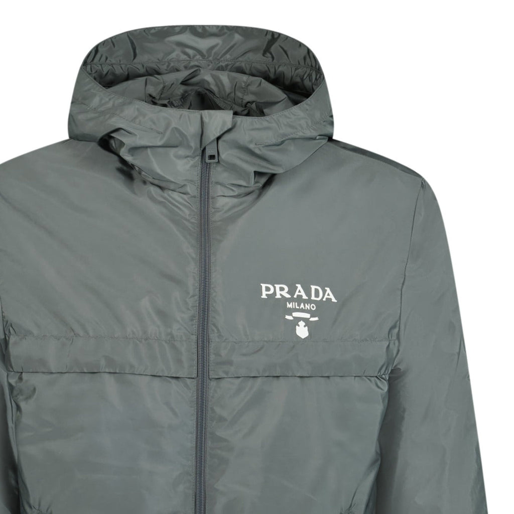Prada Nylon Piuma Hooded Jacket Grey - Boinclo ltd - Outlet Sale Under Retail