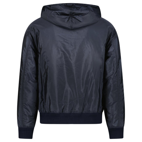 Prada Triangle Logo Zip Hooded Jacket Navy - Boinclo - Outlet Sale Under Retail