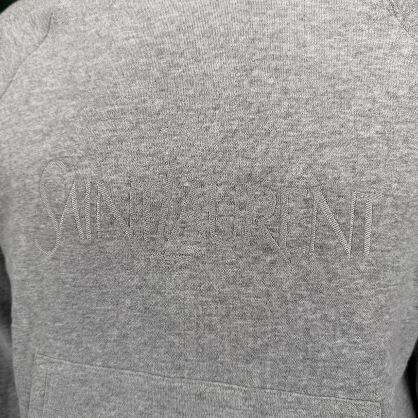 Saint Laurent Logo Hoodie Grey - Boinclo - Outlet Sale Under Retail