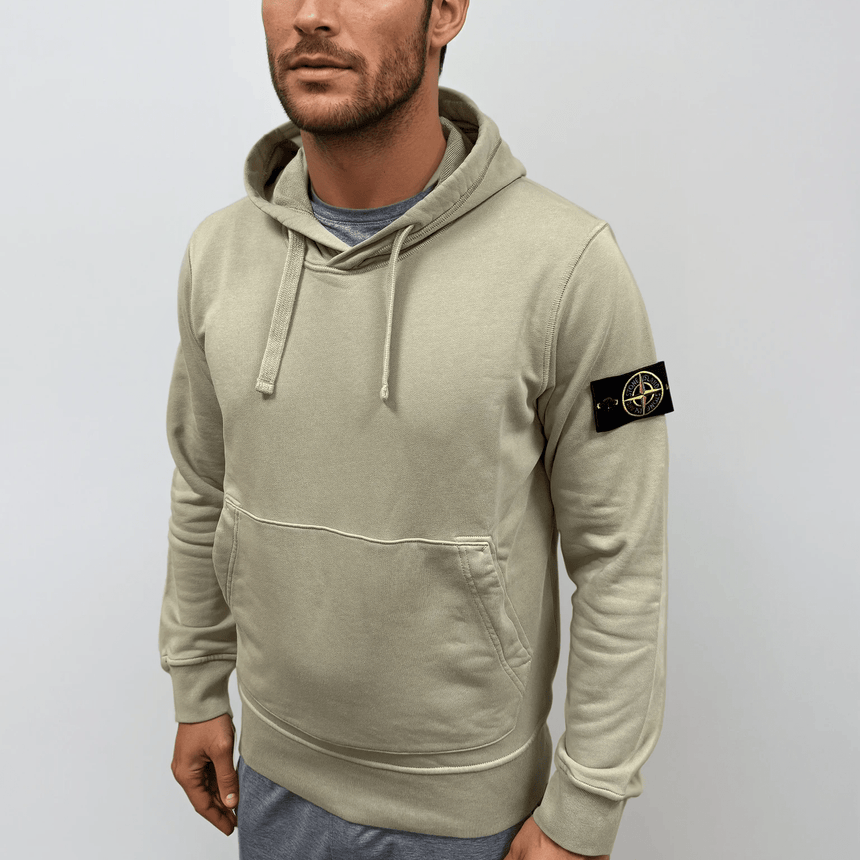 Stone Island Brushed Organic Cotton Hoodie Desert - Boinclo - Outlet Sale Under Retail