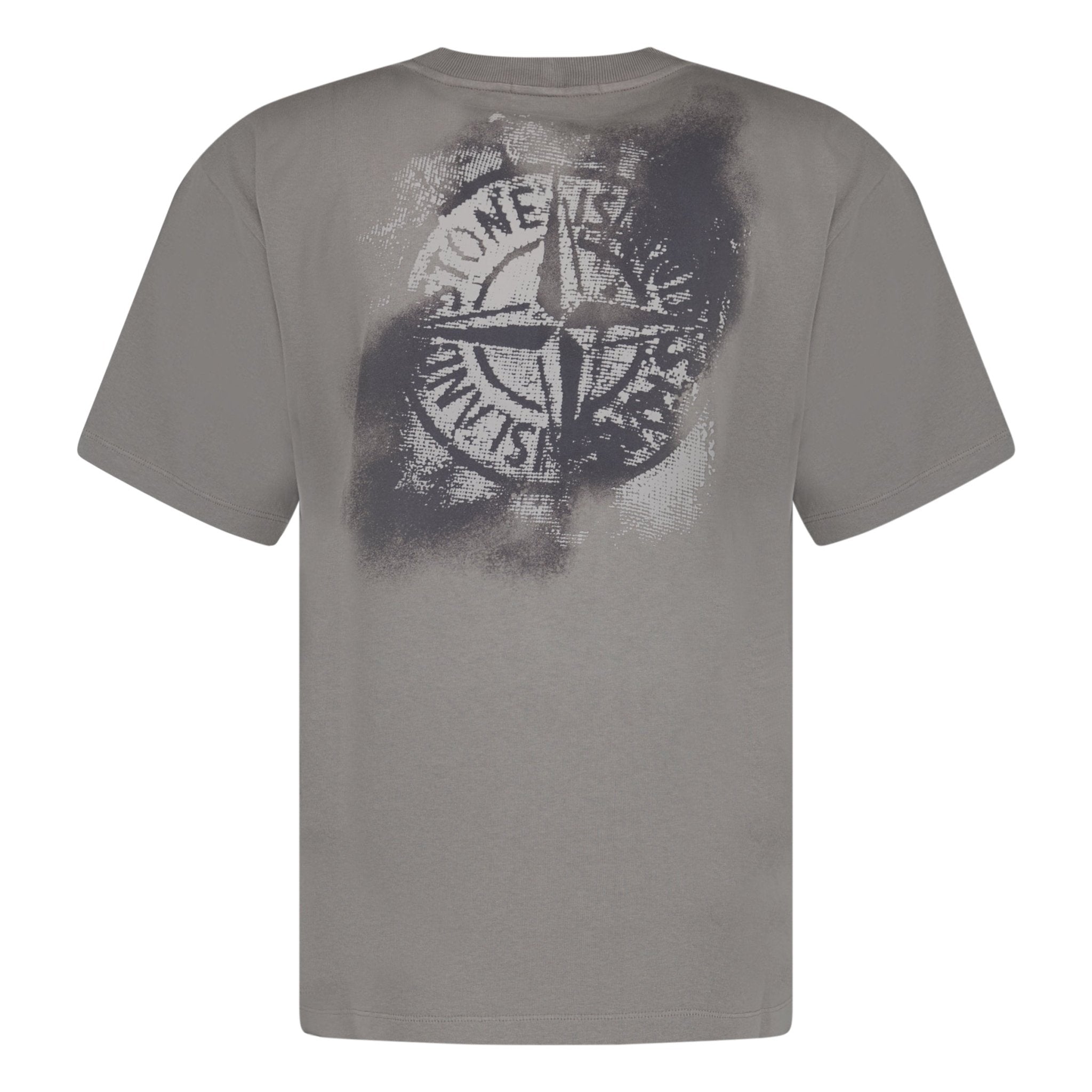 Stone Island 'Camo One' Compass Print Black T-Shirt Dove Grey