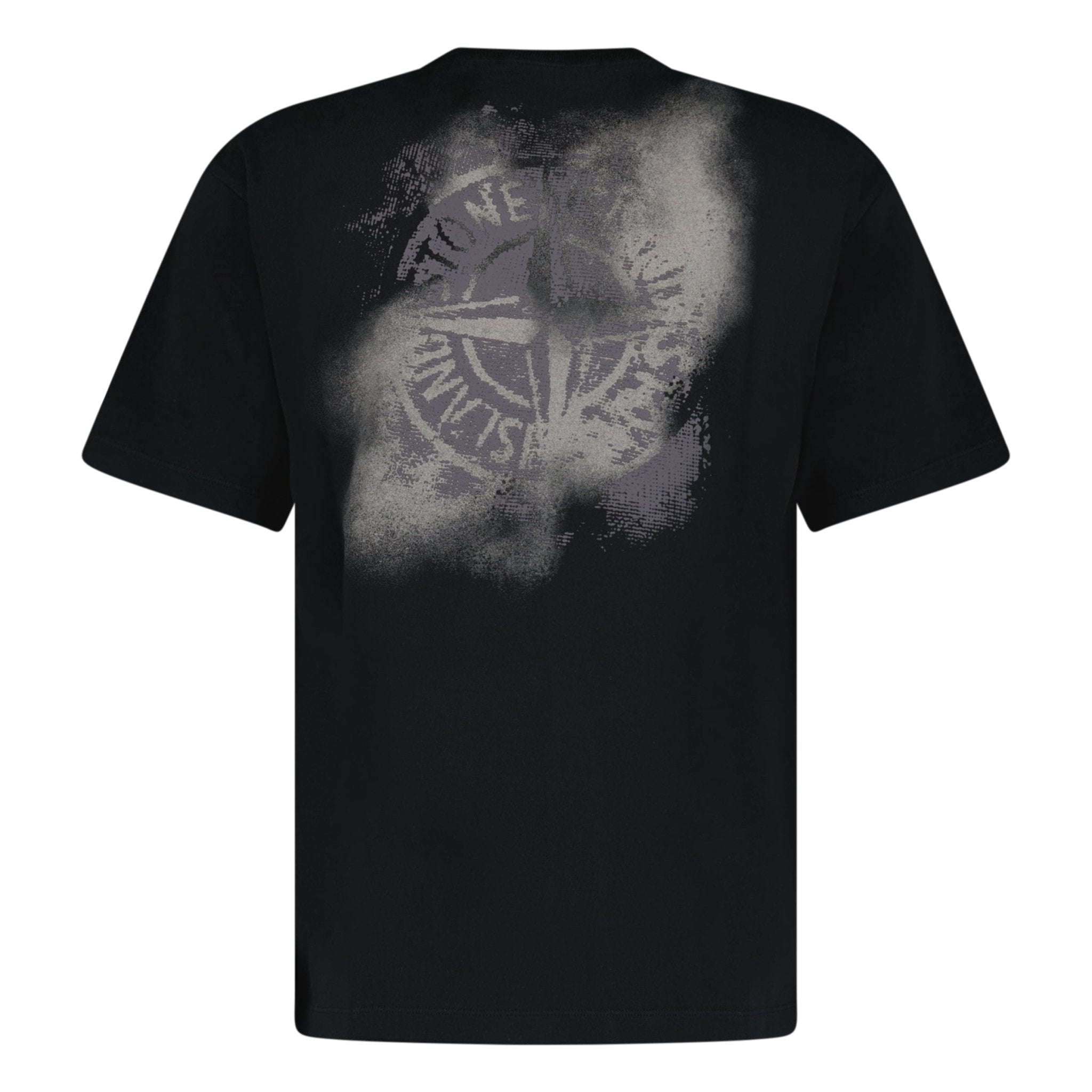 Stone Island 'Camo One' Compass Print Grey T-Shirt Black