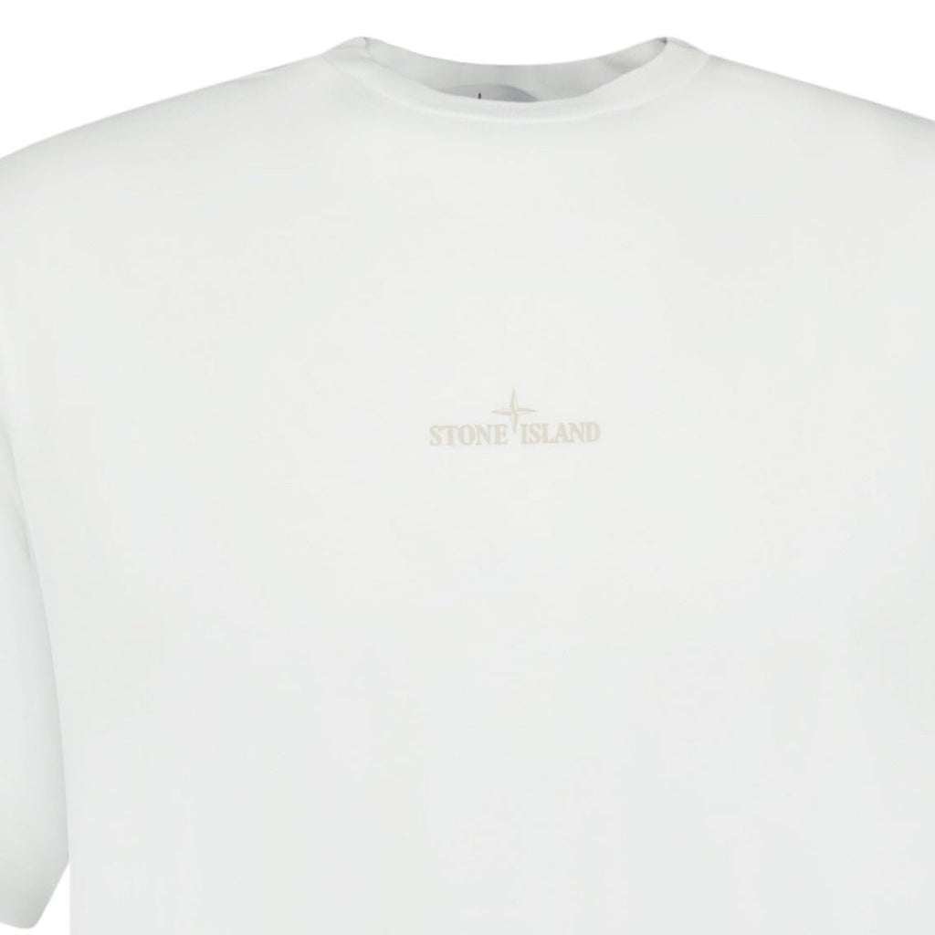 Stone Island Compass Print Beige T-Shirt White - Boinclo ltd - Outlet Sale Under Retail
