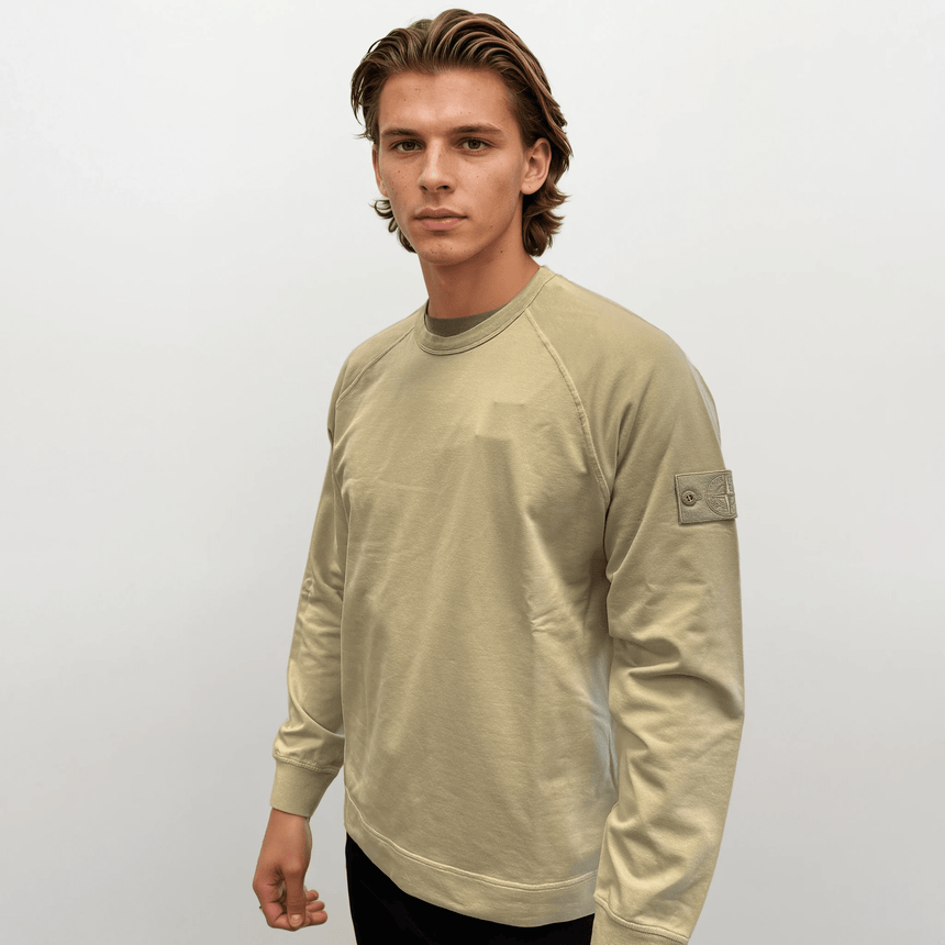 Stone Island Ghost Badge Crewneck Sweatshirt Beige - Boinclo - Outlet Sale Under Retail