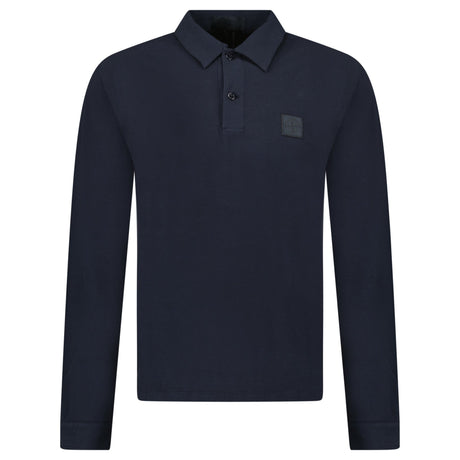 Stone Island Ghost Badge Long Sleeve Polo Shirt in Navy - Boinclo - Outlet Sale Under Retail