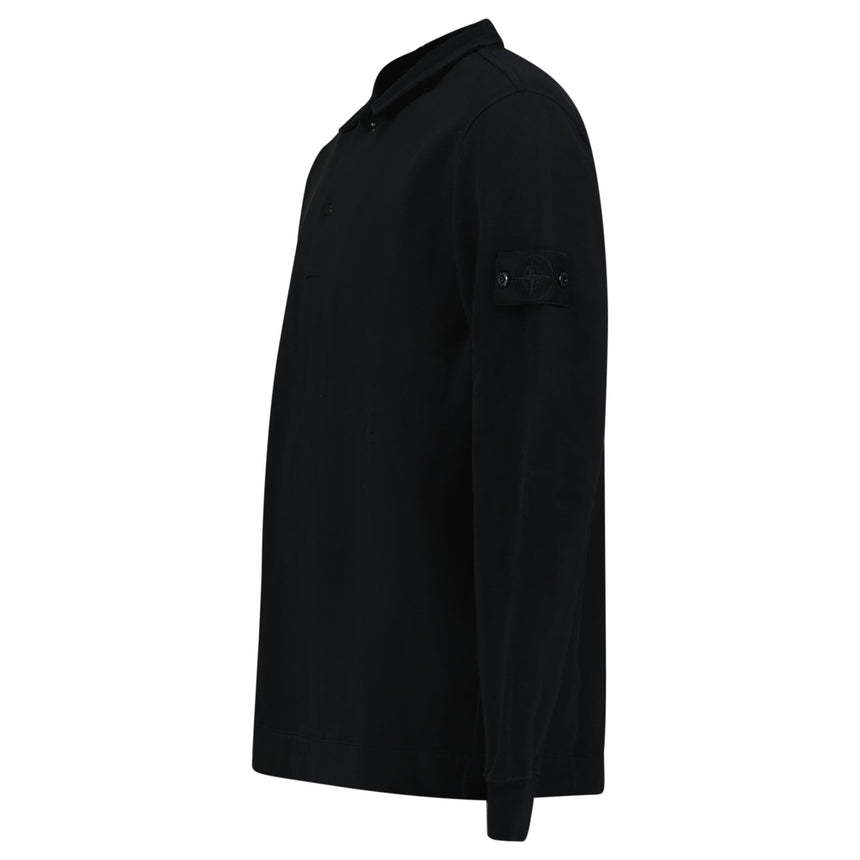 Stone Island Ghost Button Up Collar Polo Black - Boinclo - Outlet Sale Under Retail