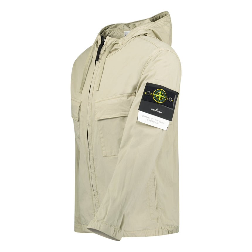 Stone Island Micro Twill Full Zip Hooded Jacket Beige - £480.00 