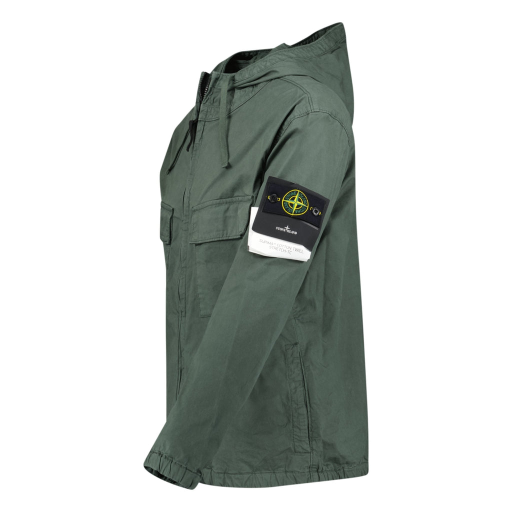 Micro Twill Full Zip Hooded Jacket Musk Green – Boinclo