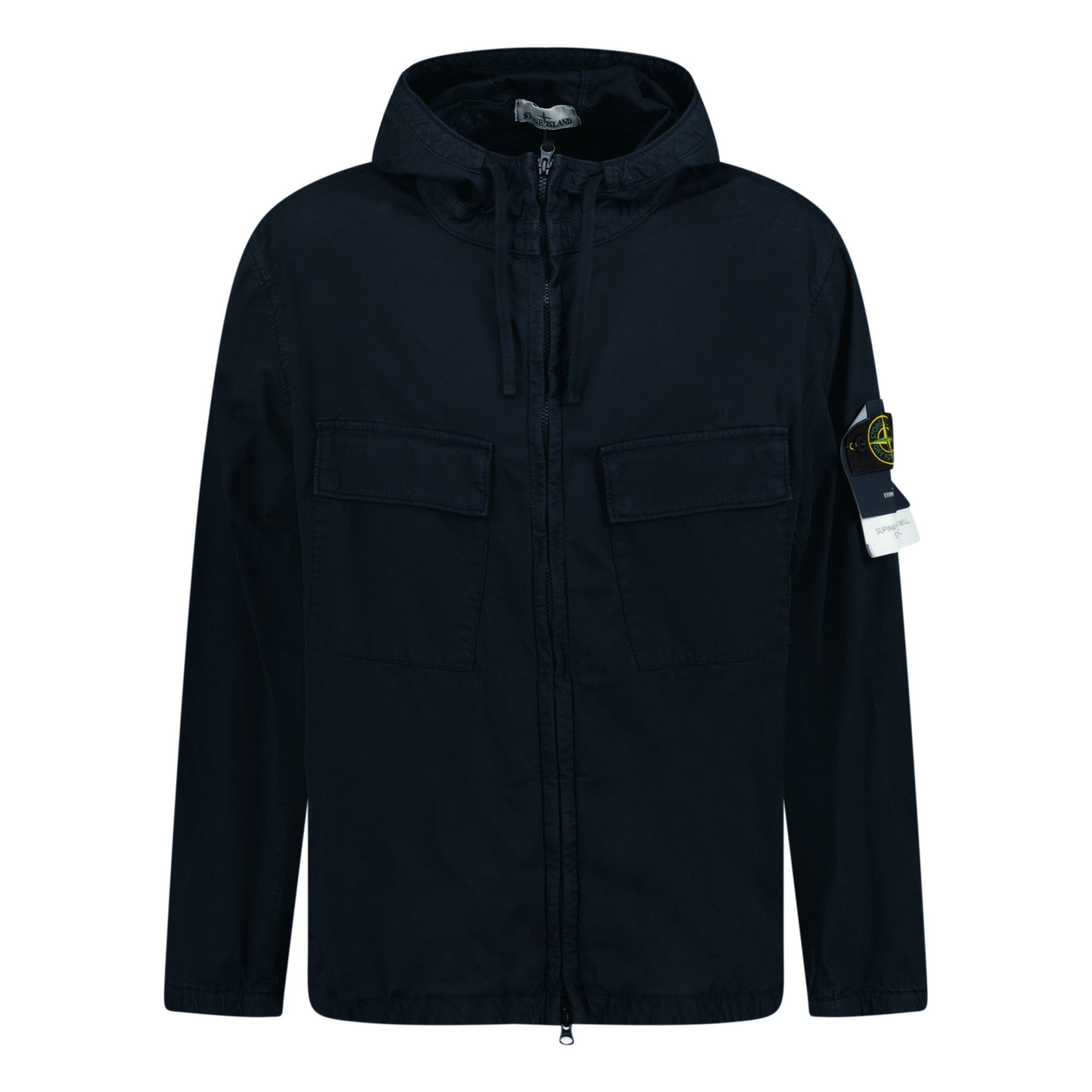 Stone Island Micro Twill Full Zip Hooded Jacket Navy – Boinclo ltd