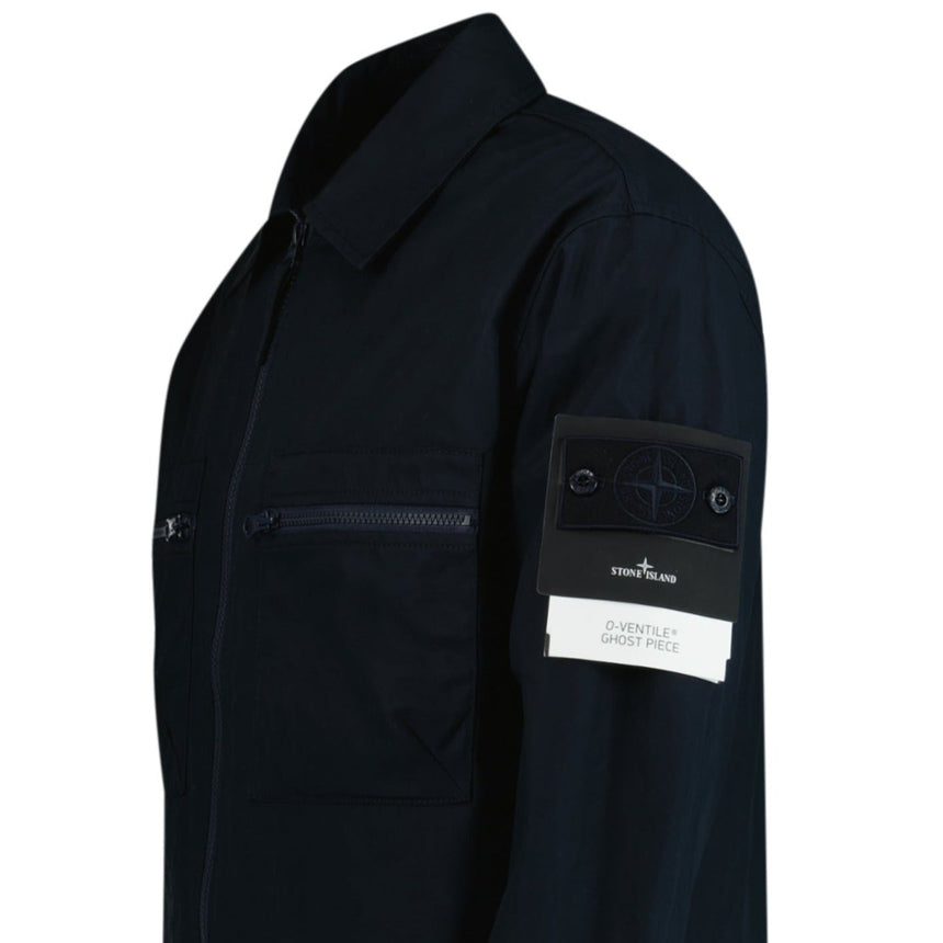 Stone Island O-Ventile Ghost Piece Jacket Navy - Outlet Sale 