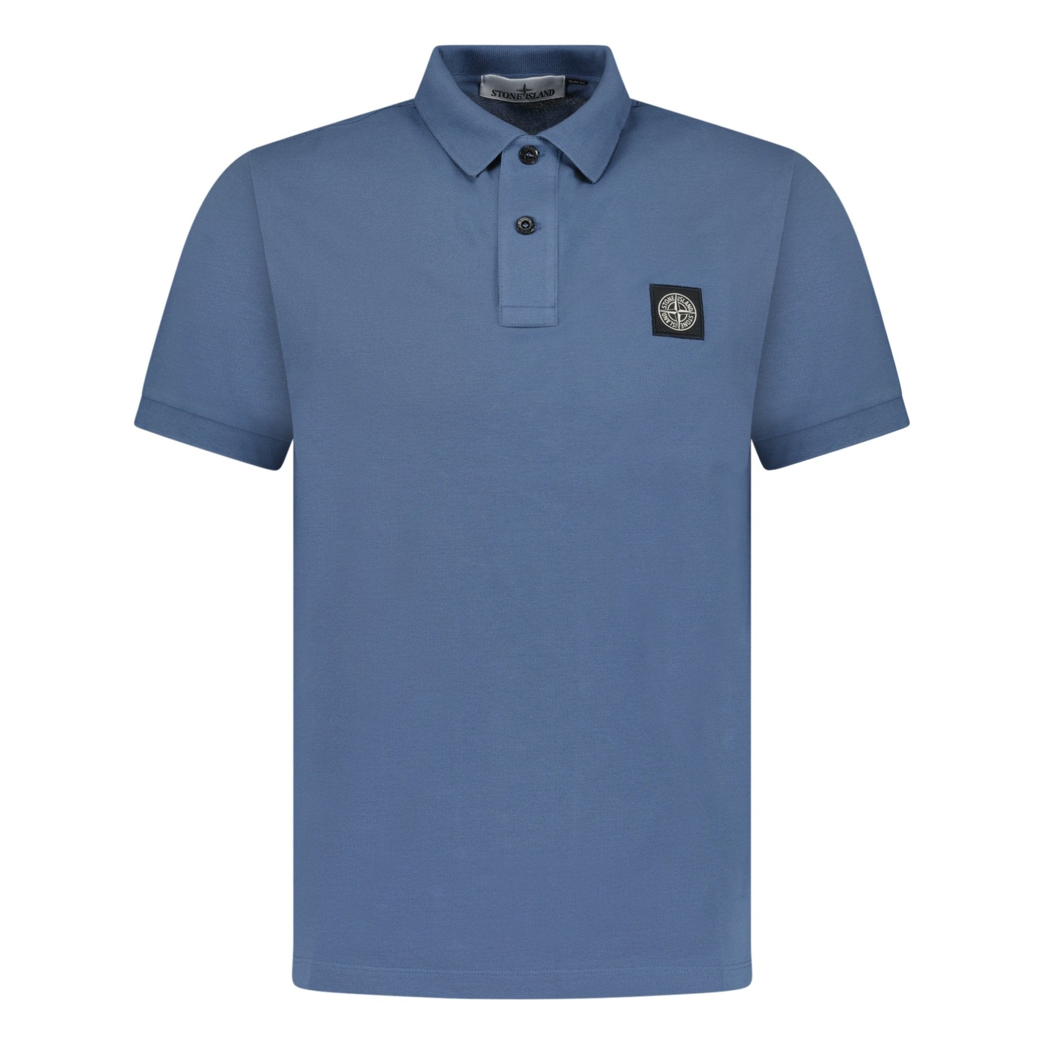 Stone Island Patch Polo T-Shirt Slim Fit Avio Blue