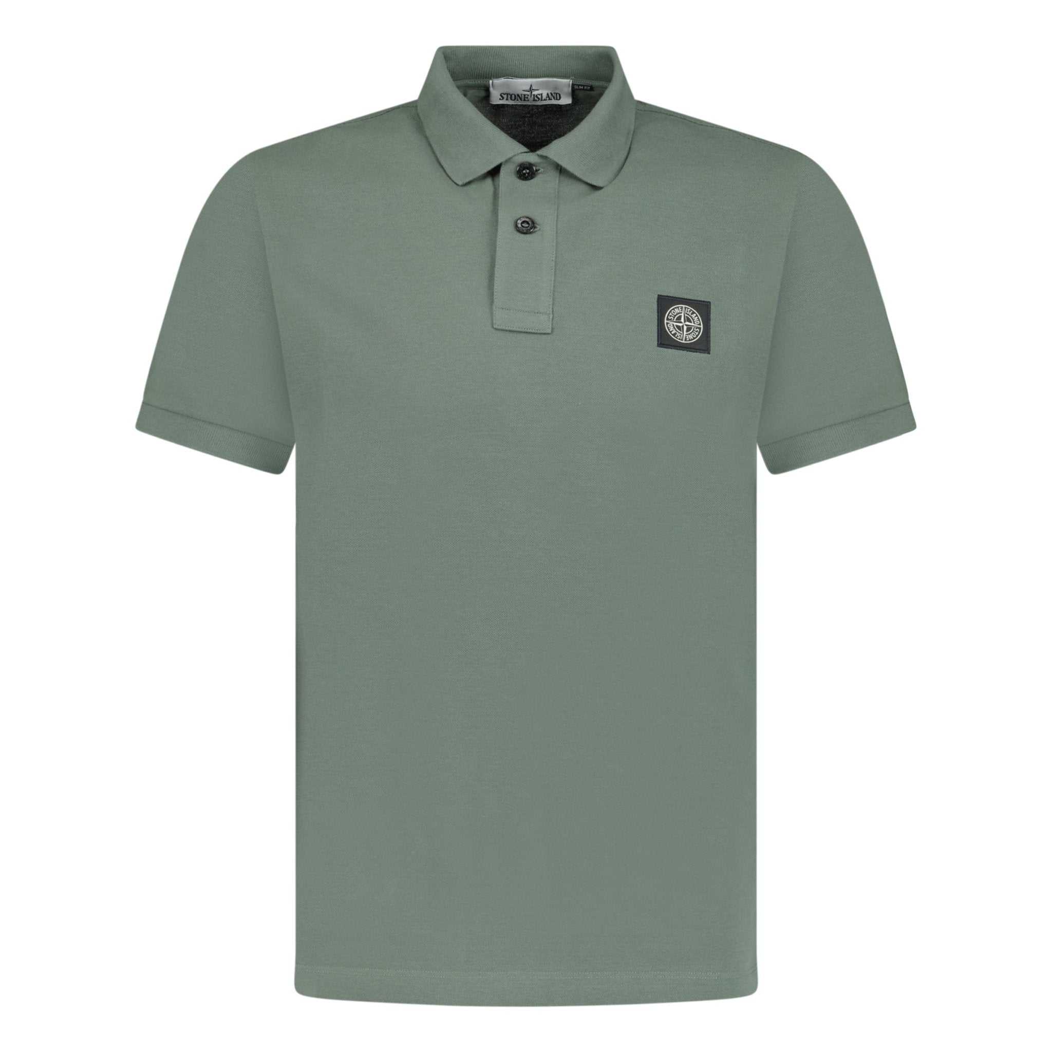 Stone Island Patch Polo T-Shirt Slim Fit Musk Green