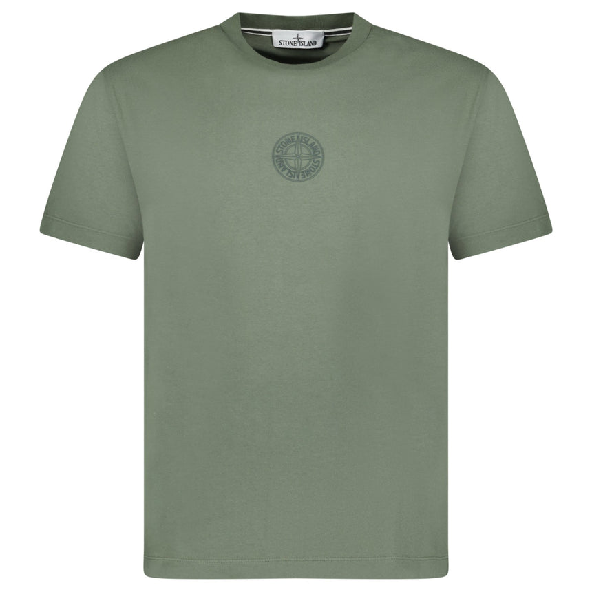 Stone Island Seasonal Quilting One Print Cotton T-Shirt Sage Green - Boinclo - Outlet Sale Under Retail