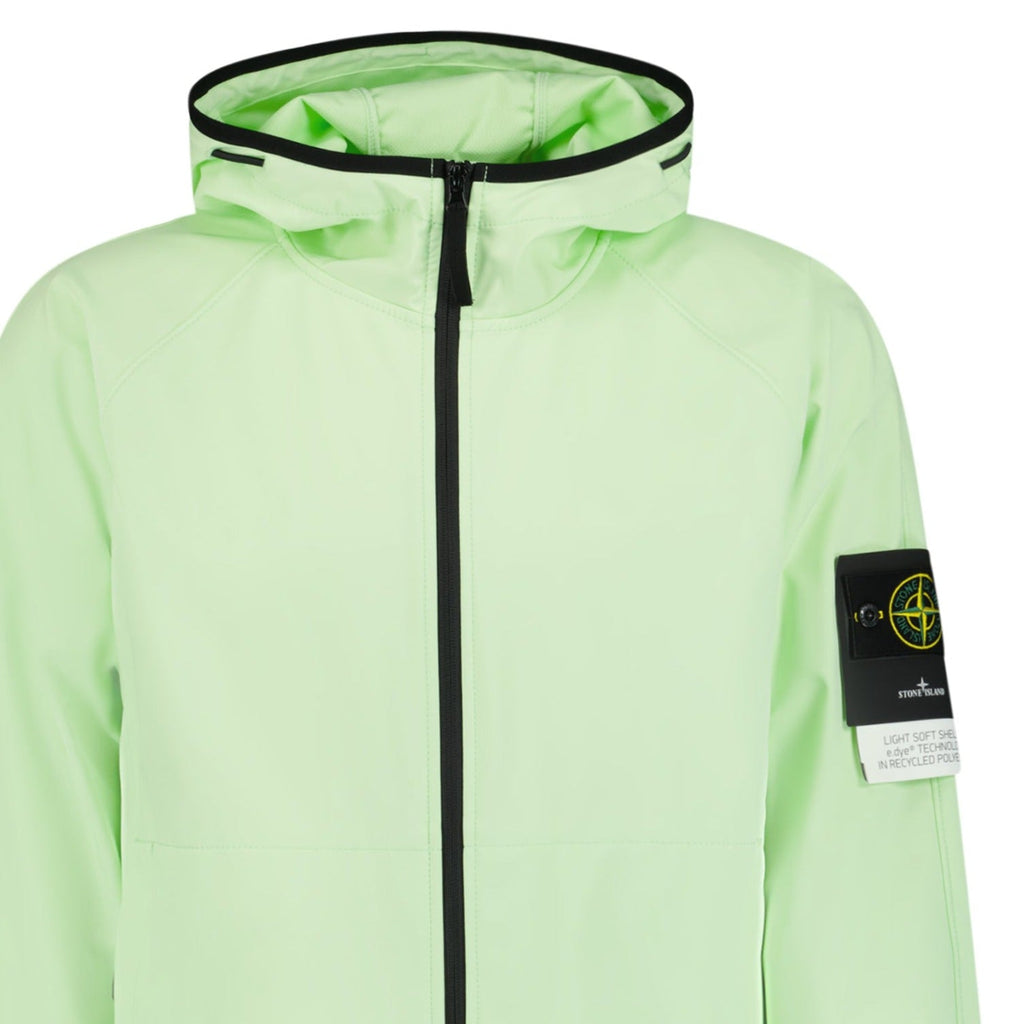 Stone Island Soft Shell-R Hooded Jacket Lime Green - Boinclo ltd - Outlet Sale Under Retail