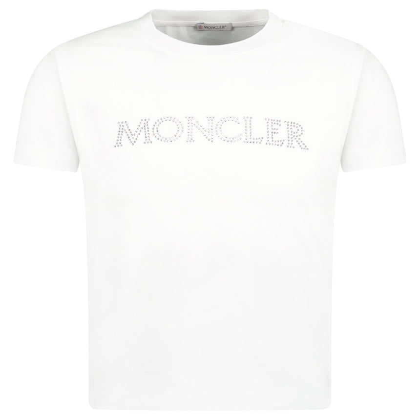 Womens) Moncler Glitter Logo T-Shirt White – Boinclo ltd