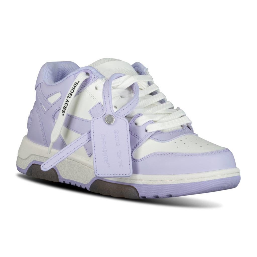 (Womens) Off-White Out Of Office Calf Leather Trainers White & Lilac - Boinclo ltd - Outlet Sale Under Retail