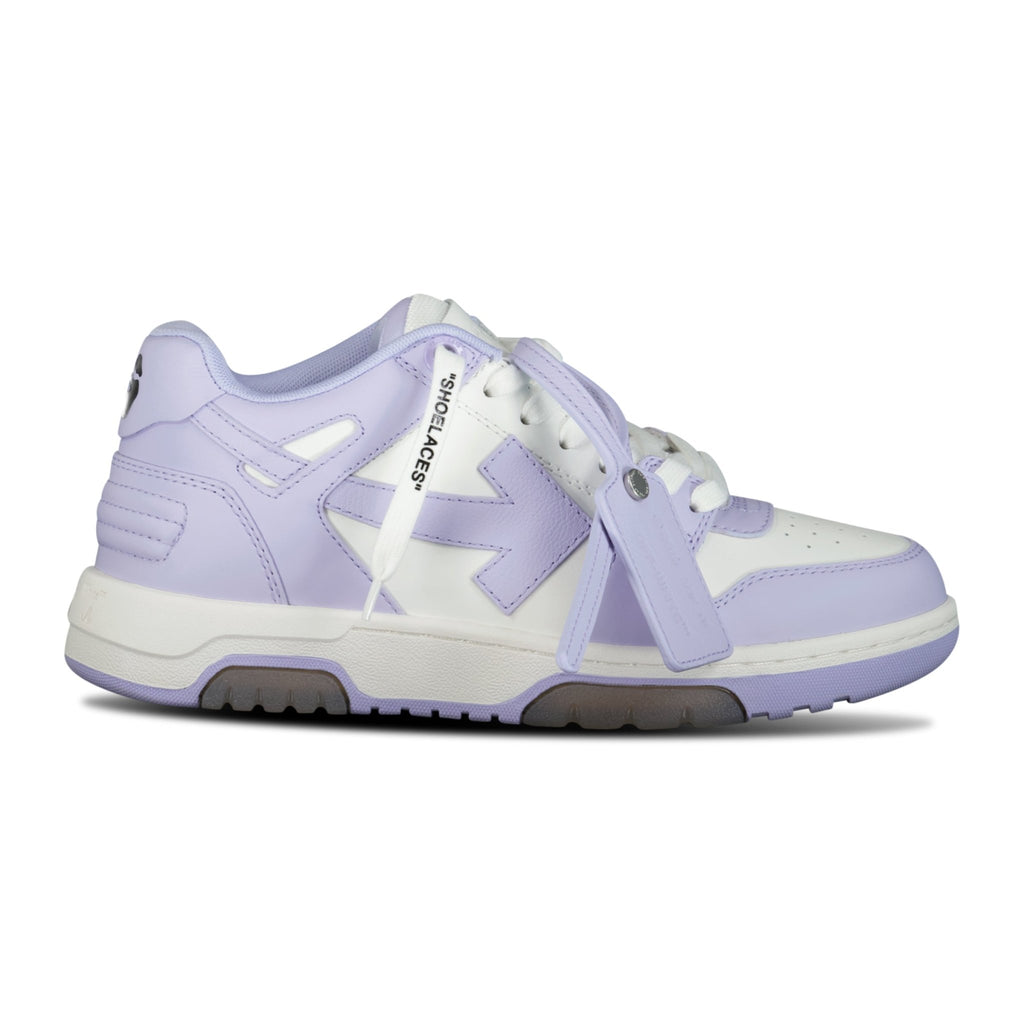 (Womens) Off-White Out Of Office Calf Leather Trainers White & Lilac - Boinclo ltd - Outlet Sale Under Retail