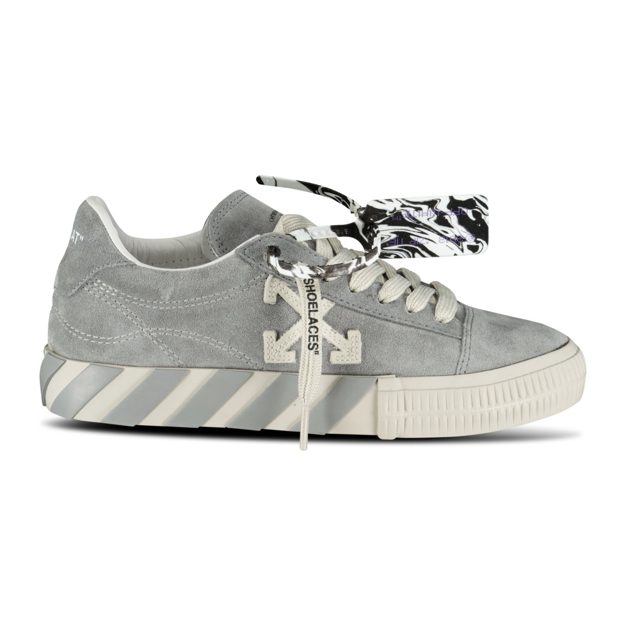 (Womens) Off-White Vulcanized Suede Low Top Trainers Grey