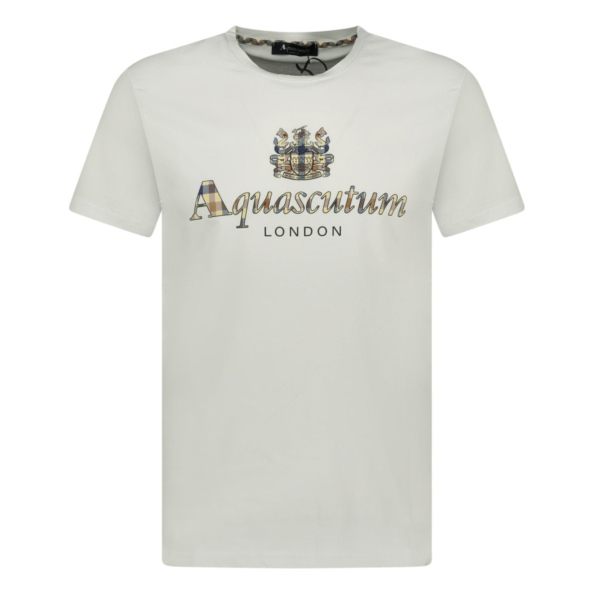 Aquascutum Chest Check Logo T-Shirt White
