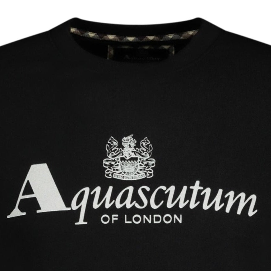 Aquascutum Chest Logo Sweatshirt Black - Boinclo ltd - Outlet Sale Under Retail