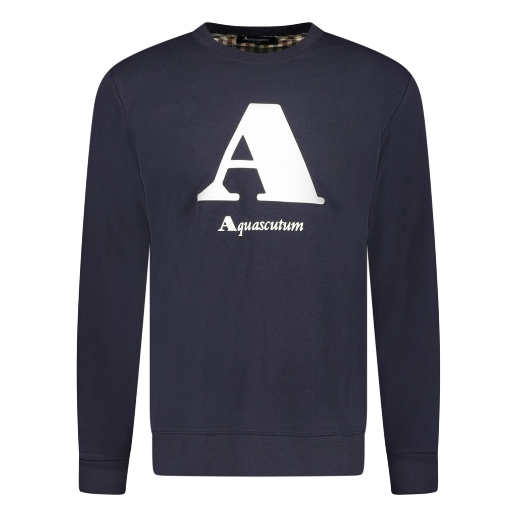 Aquascutum Chest Logo Sweatshirt Navy - Boinclo ltd - Outlet Sale Under Retail