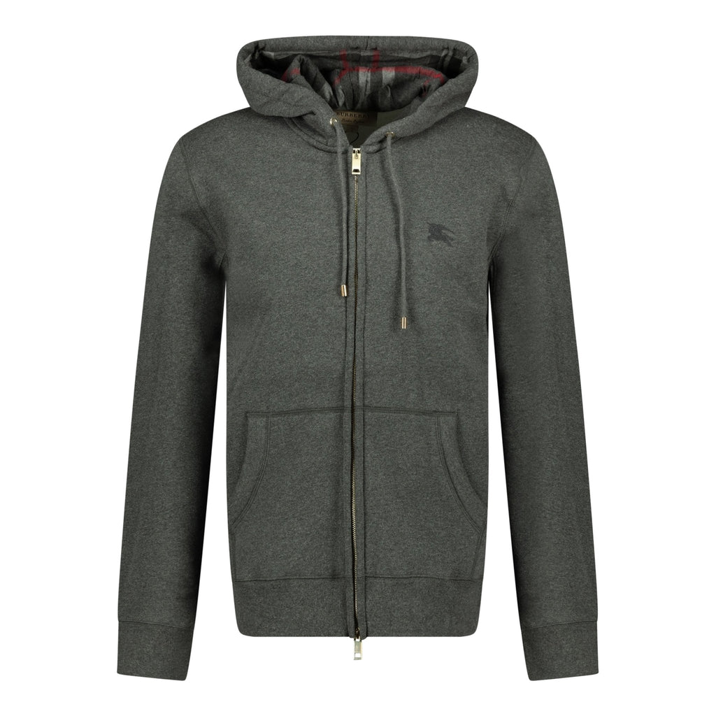 Burberry 'Clarendon' Check Hoodie Sweatshirt Dark Grey - Boinclo ltd - Outlet Sale Under Retail