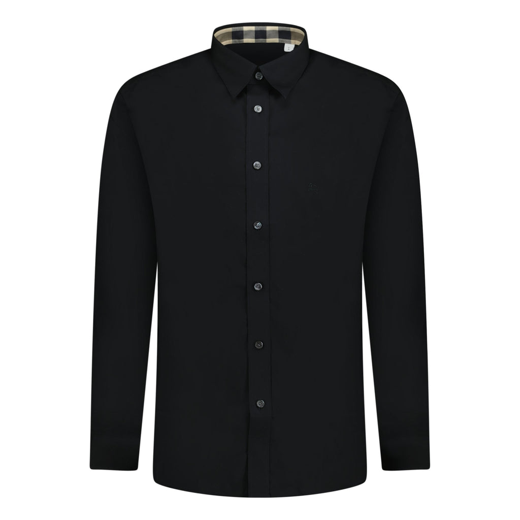 Burberry Classic Check Neck Cambridge Shirt Black - Boinclo ltd - Outlet Sale Under Retail