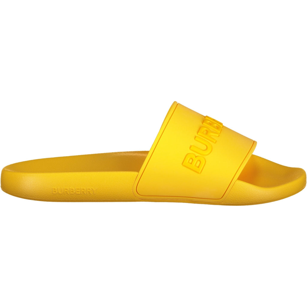 Burberry Logo Tech Furley Sliders Yellow - Boinclo ltd - Outlet Sale Under Retail