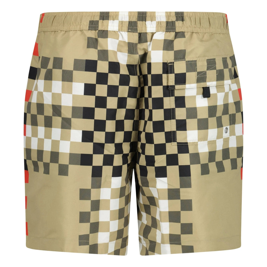 Burberry Pixel Print Check Swim Shorts Beige - Boinclo ltd - Outlet Sale Under Retail