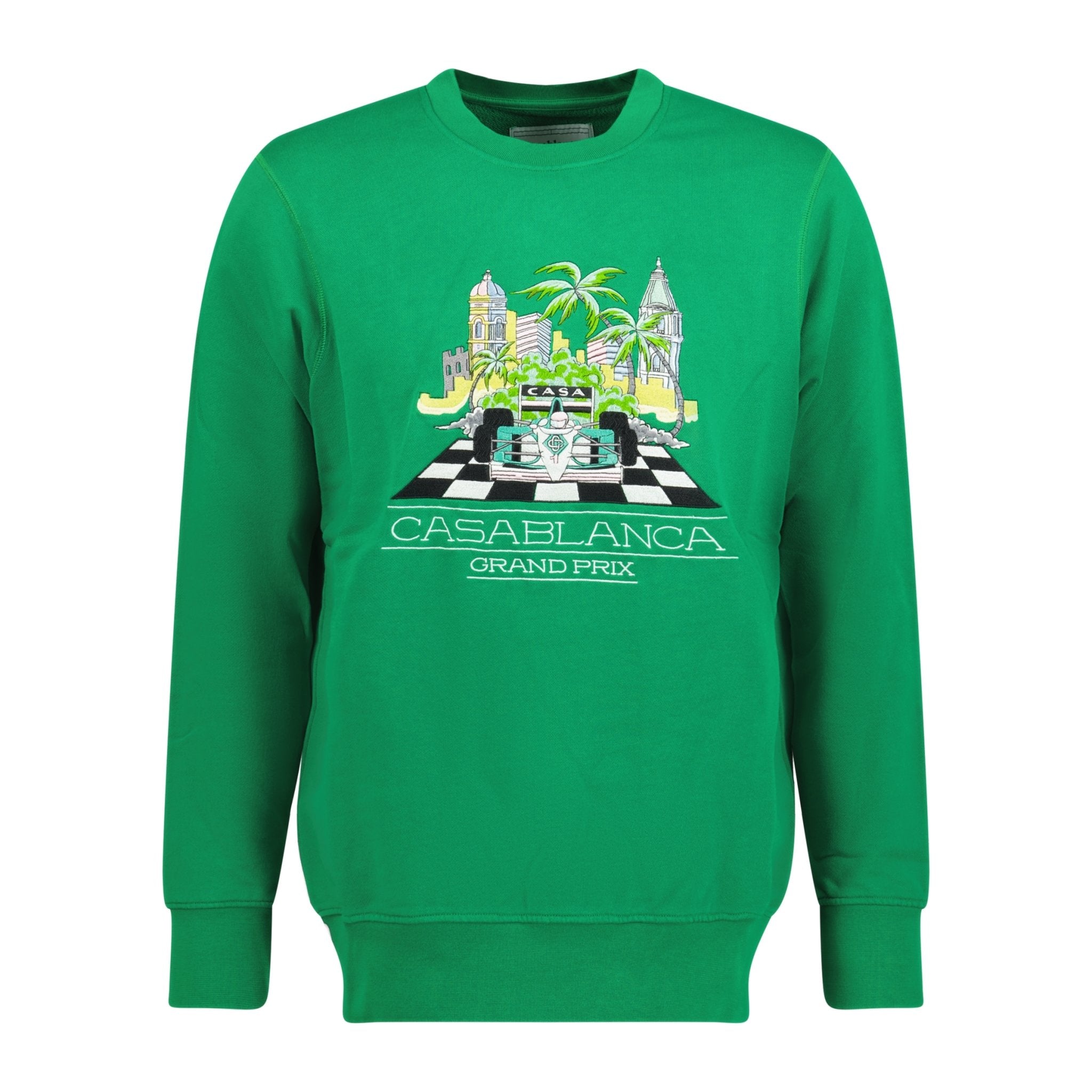 Casablanca 'FINISH LINE' Stitched Print Sweatshirt Green