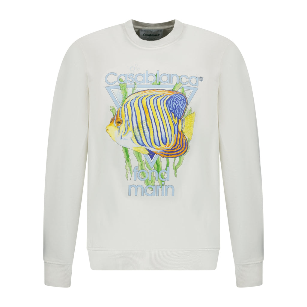 Casablanca 'Fond Marin' Sweatshirt White - Boinclo ltd - Outlet Sale Under Retail