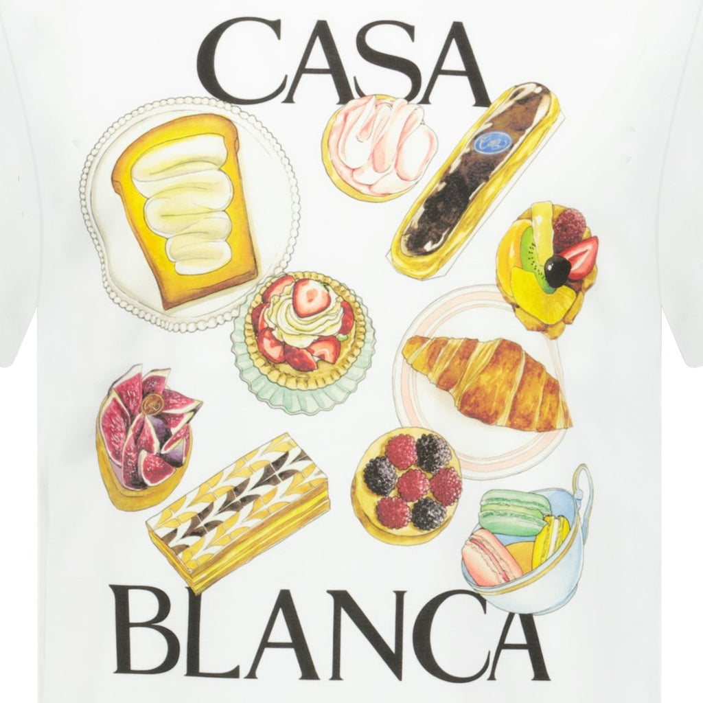 Casablanca IN FLIGHT PASTRIES Printed T-Shirt White - Boinclo ltd - Outlet Sale Under Retail
