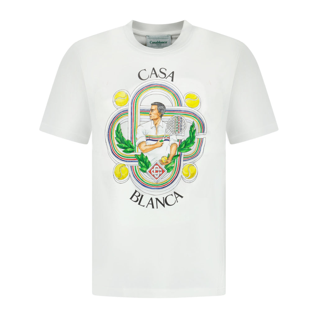 Casablanca 'Le Joueur' T-Shirt White - Boinclo ltd - Outlet Sale Under Retail