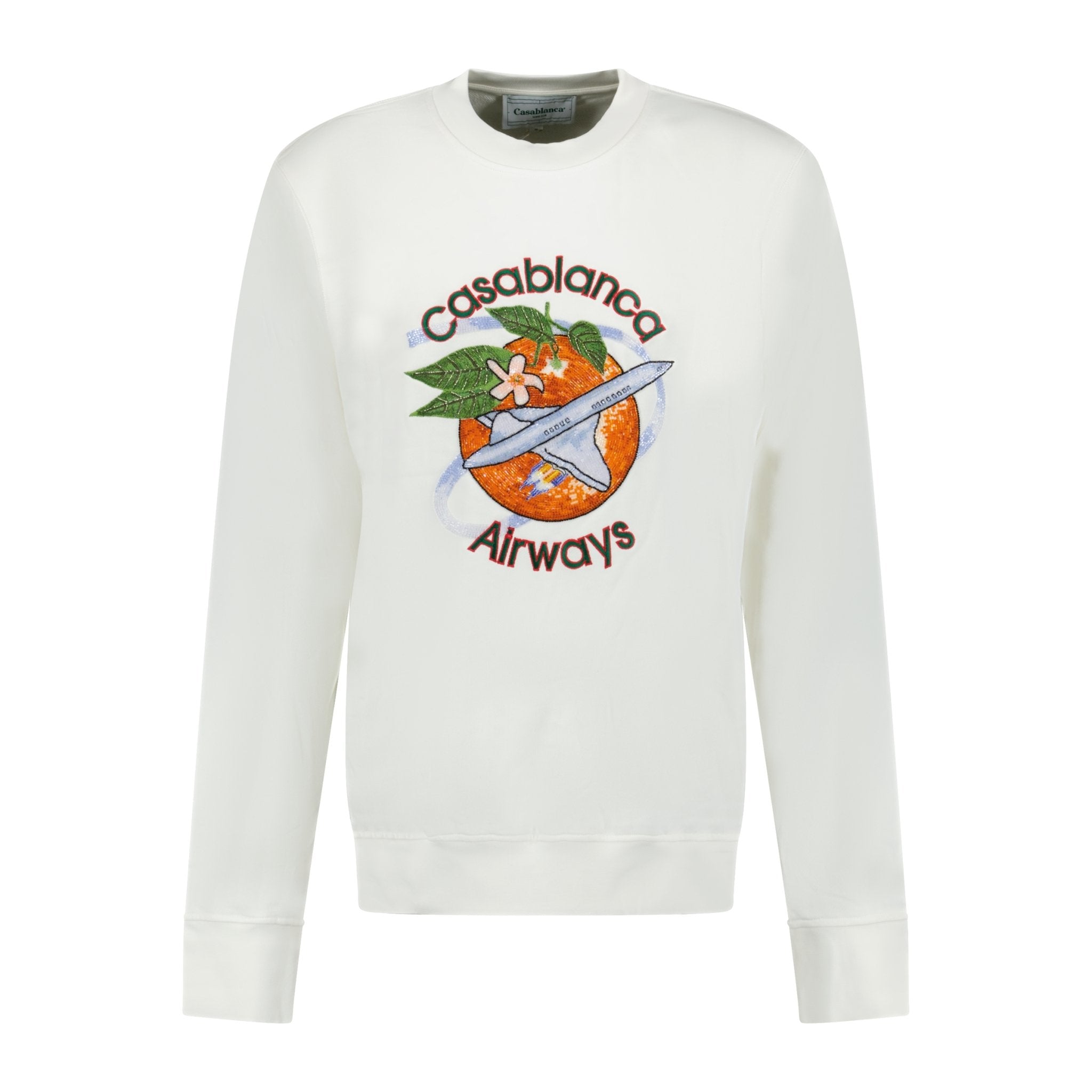 Casablanca Orbite Autour De L'orange Beaded Sweatshirt White