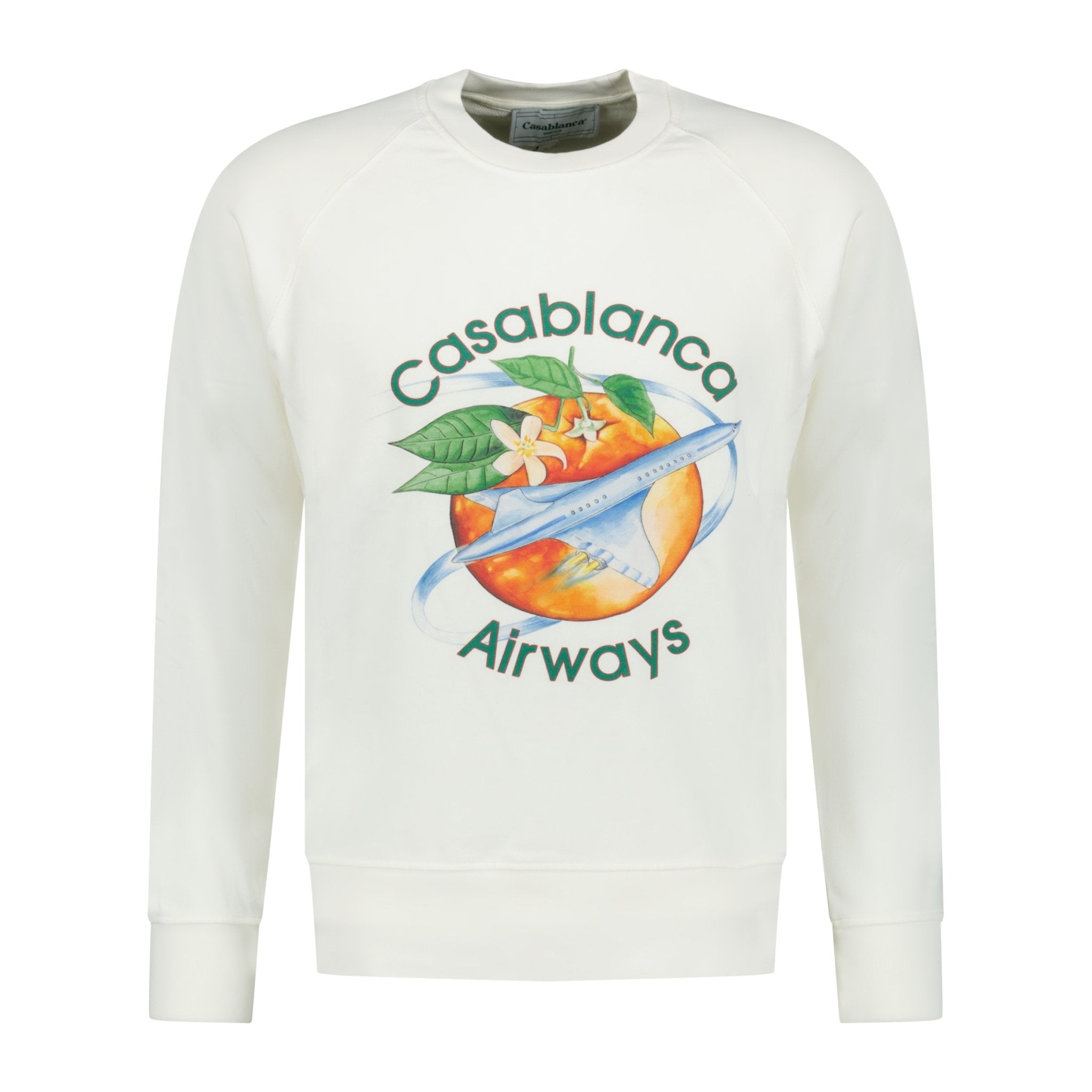 Casablanca Orbite Autour De L'orange Raglan Sweatshirt White