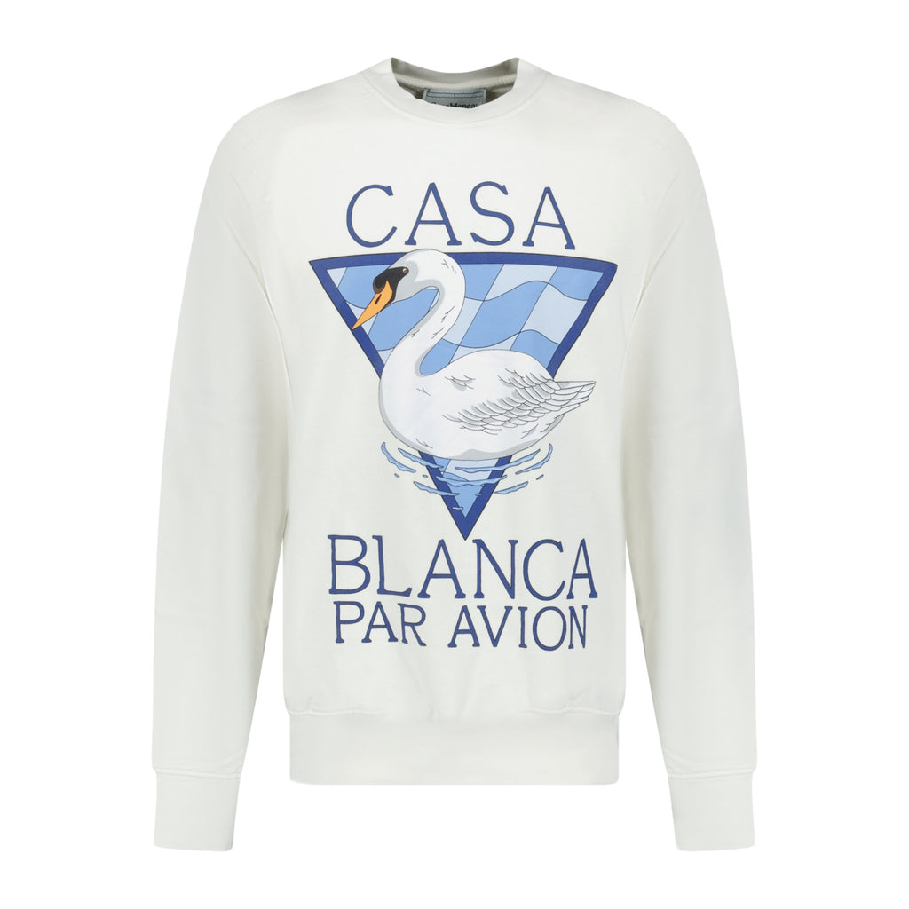 Casablanca Par Avion Screen Printed Sweatshirt White - Boinclo ltd - Outlet Sale Under Retail