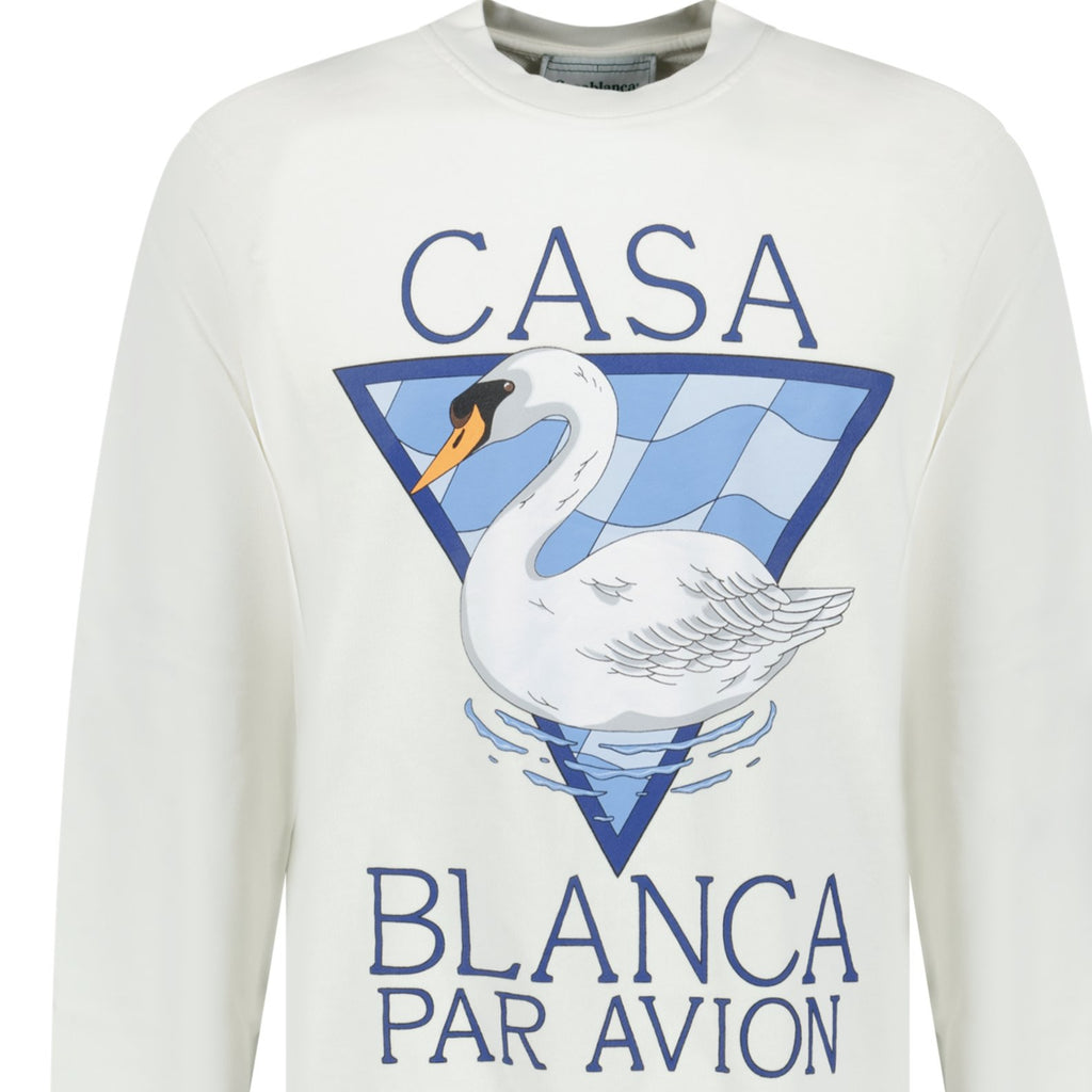 Casablanca Par Avion Screen Printed Sweatshirt White - Boinclo ltd - Outlet Sale Under Retail