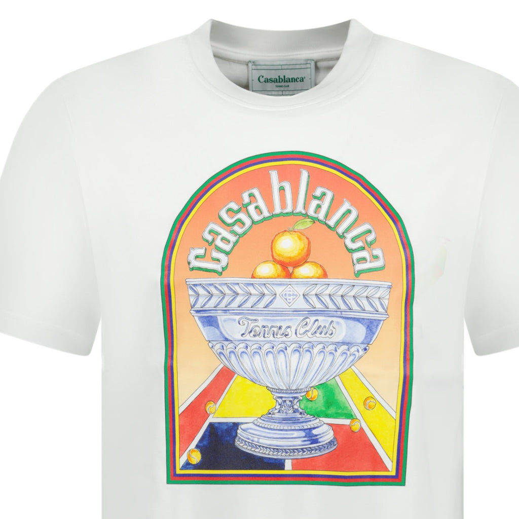 Casablanca 'Terrain' D'Orange T-Shirt White - Boinclo ltd - Outlet Sale Under Retail