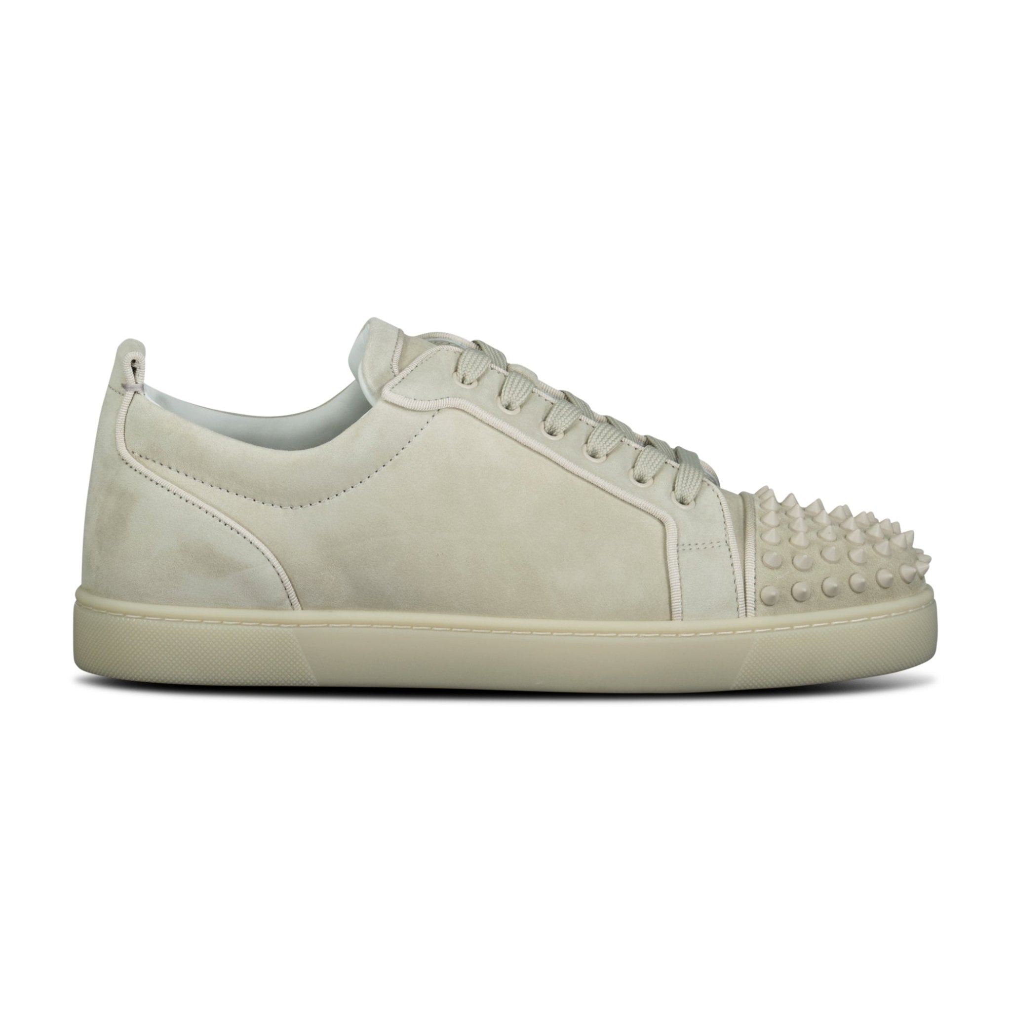 Christian Louboutin 'Junior Spikes' Orlato Sneakers Light Grey / Cream