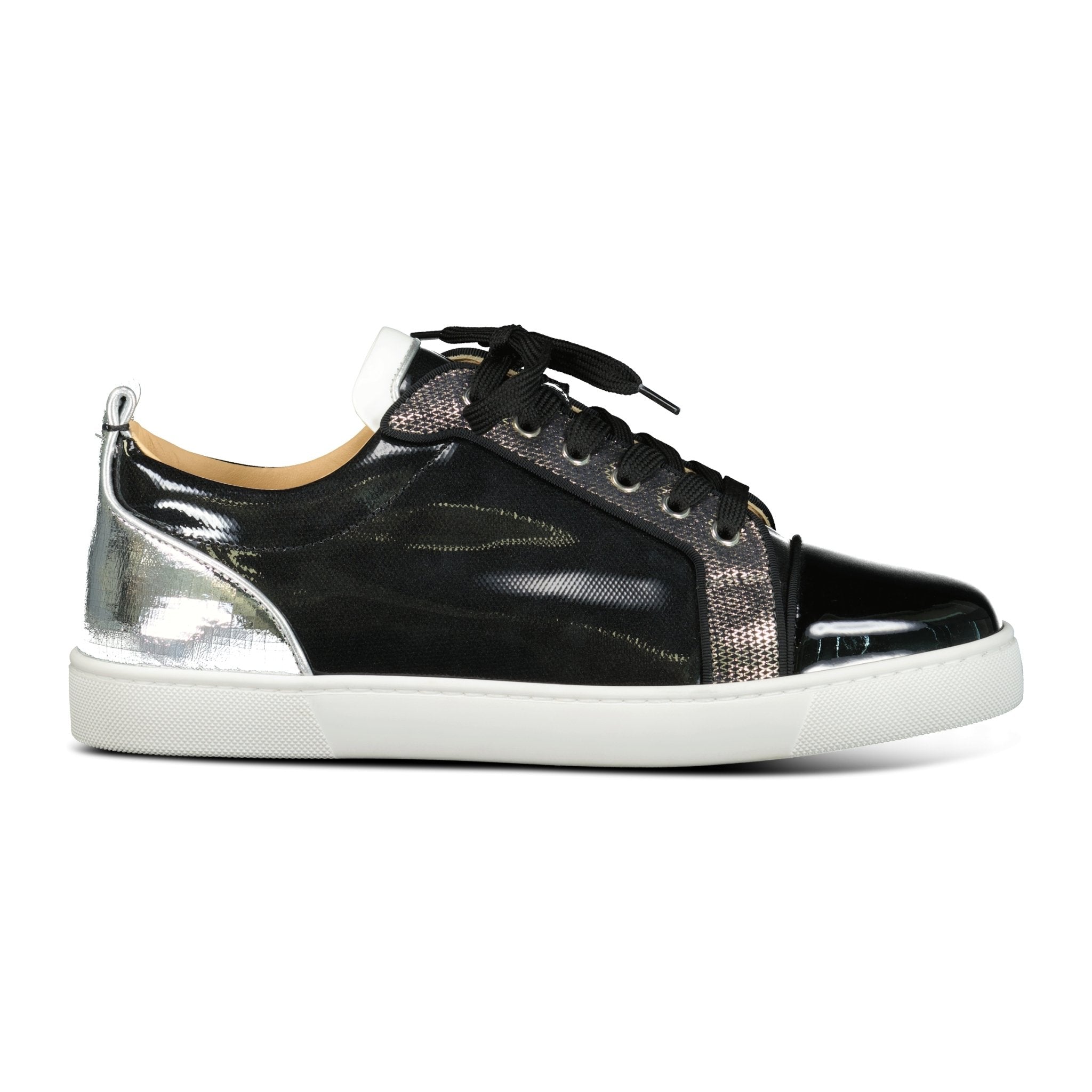 Christian Louboutin Louis Junior Orlato Flat Black & Silver