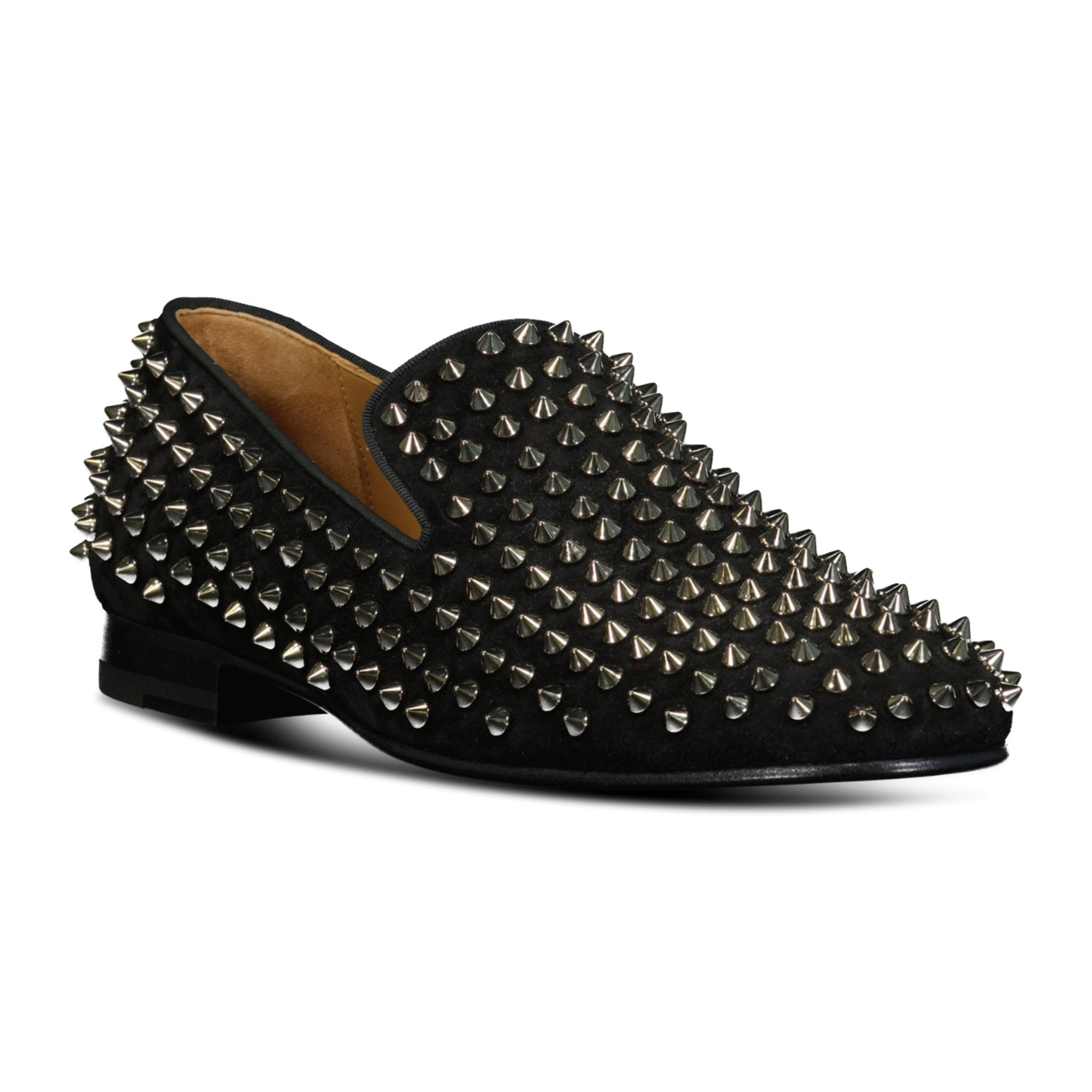 Christian Louboutin - Rollerboy Spikes Grosgrain-Trimmed Suede Loafers -  Black Christian Louboutin