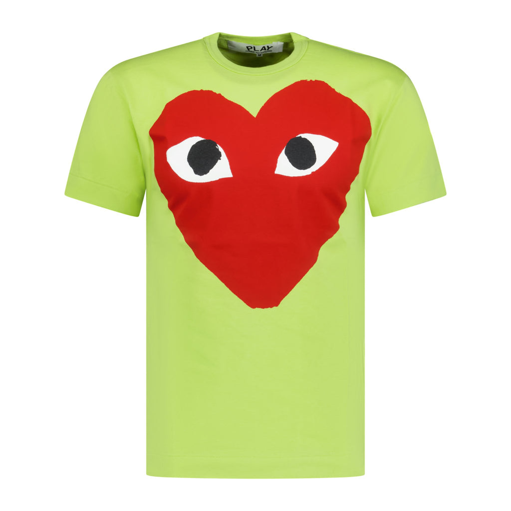 Comme Des Garcons Big Print Heart T-Shirt Green - Boinclo ltd - Outlet Sale Under Retail