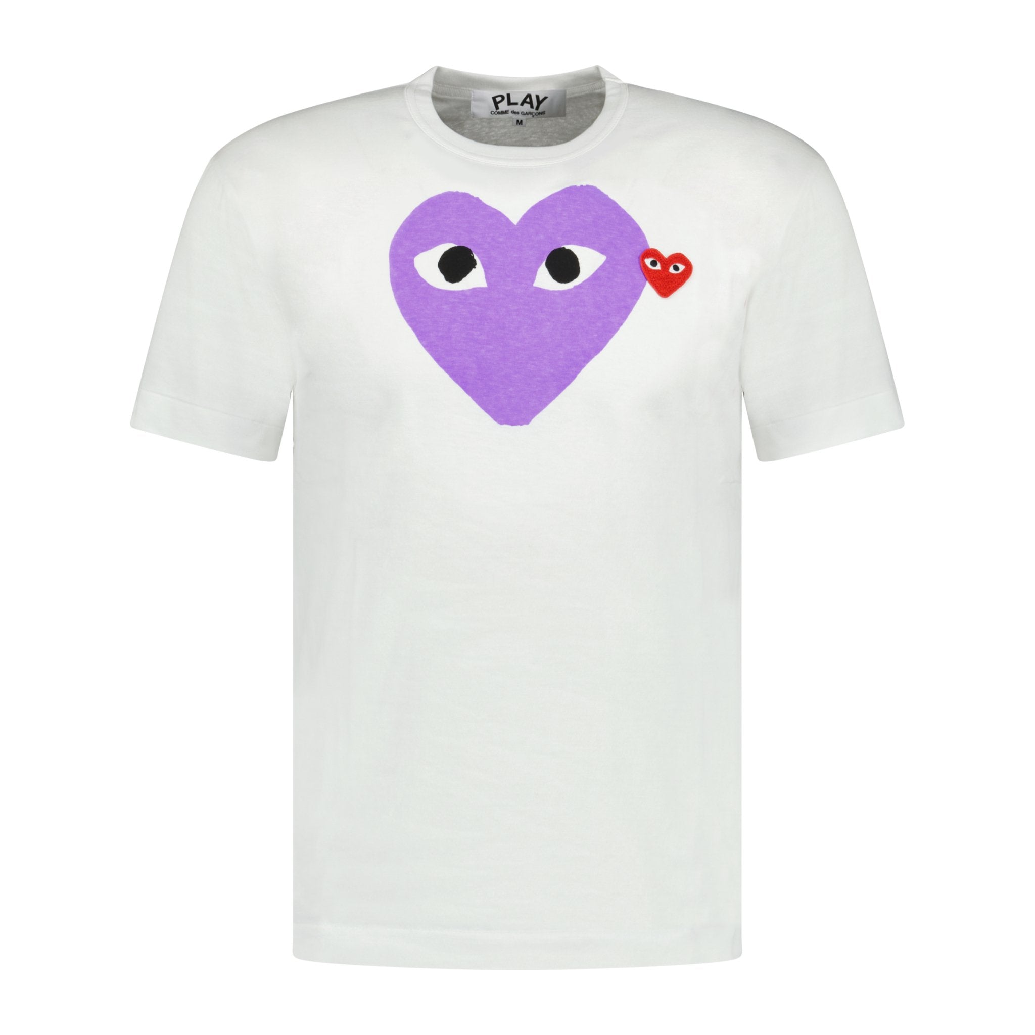 Comme Des Garcons Big Print Purple Heart T-Shirt White