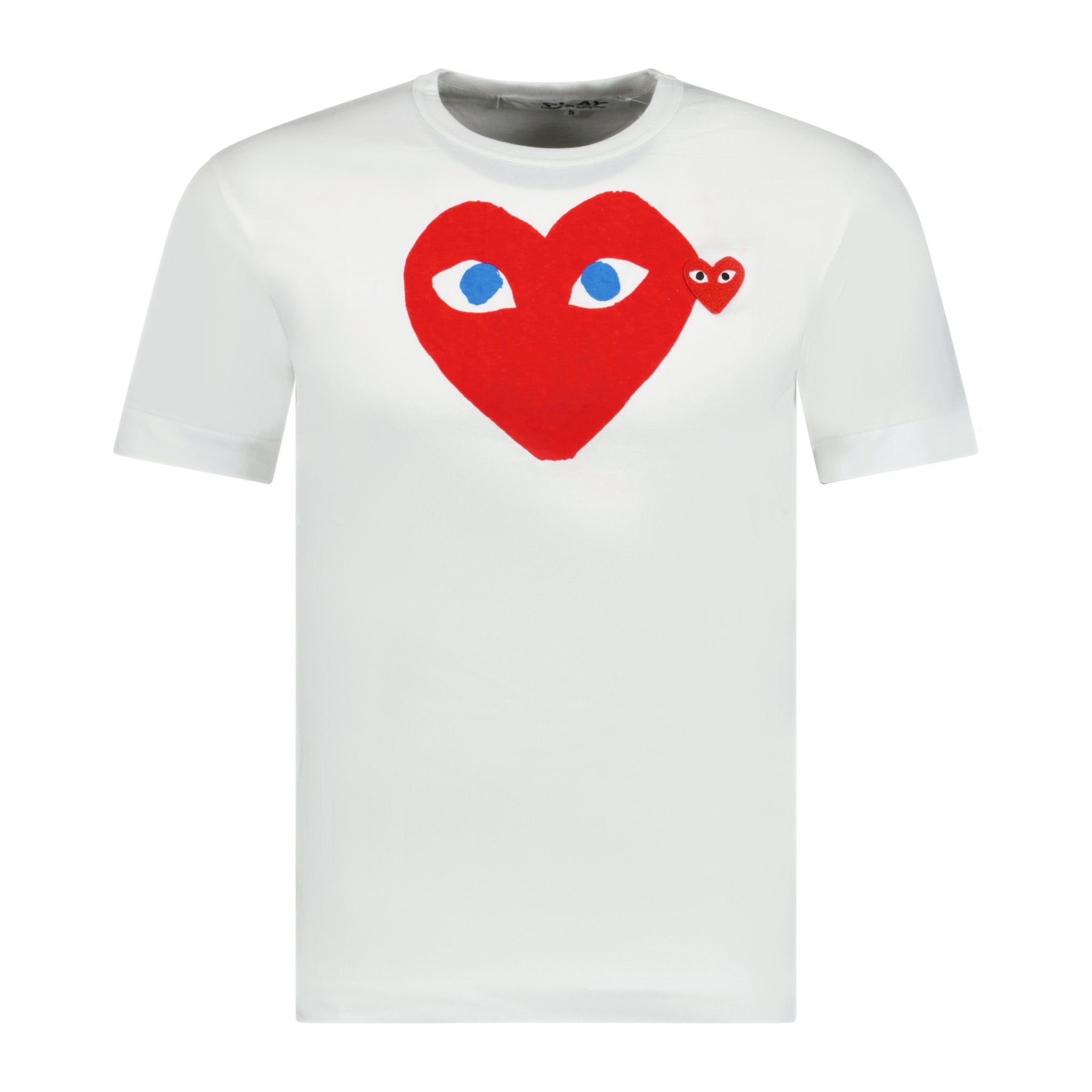 Comme Des Garcons Big Print Red Heart T-Shirt White