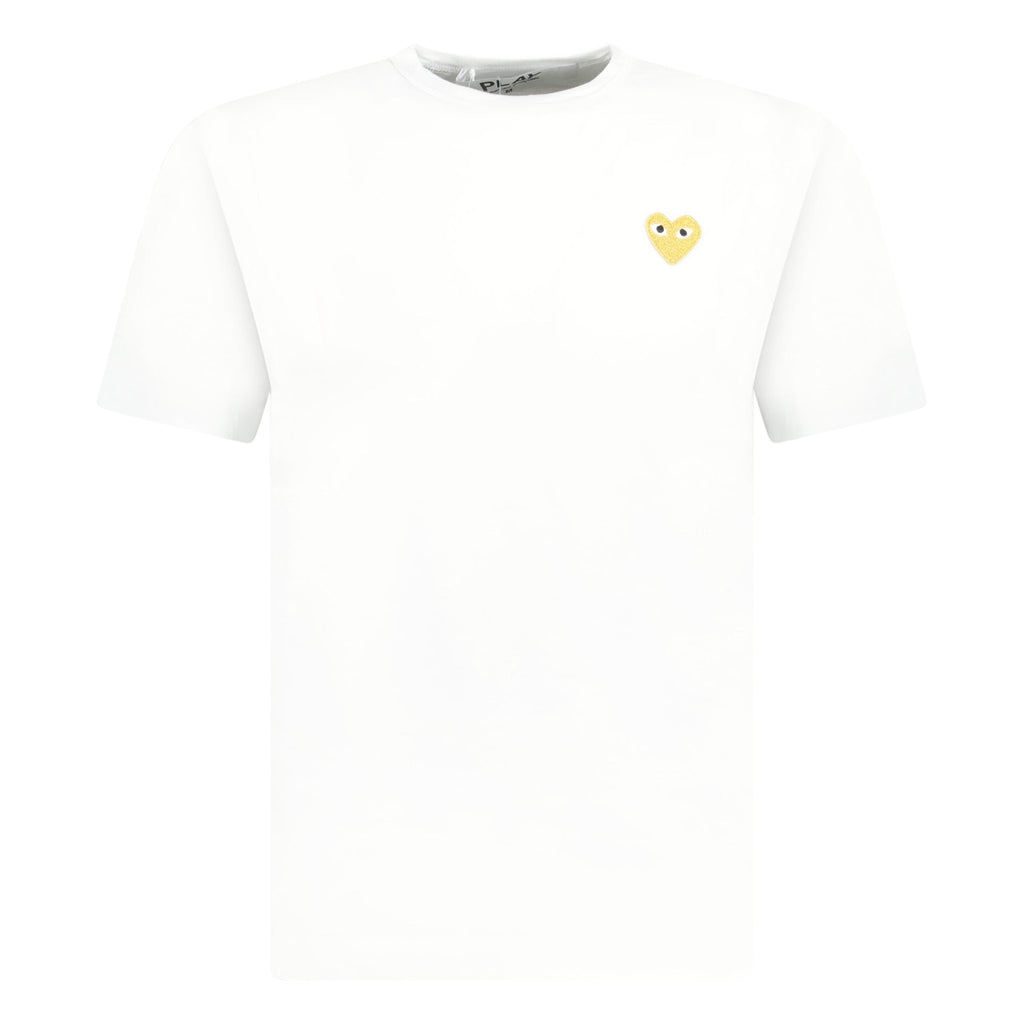 Comme Des Garcons Gold Heart Logo T-Shirt White - Boinclo ltd - Outlet Sale Under Retail