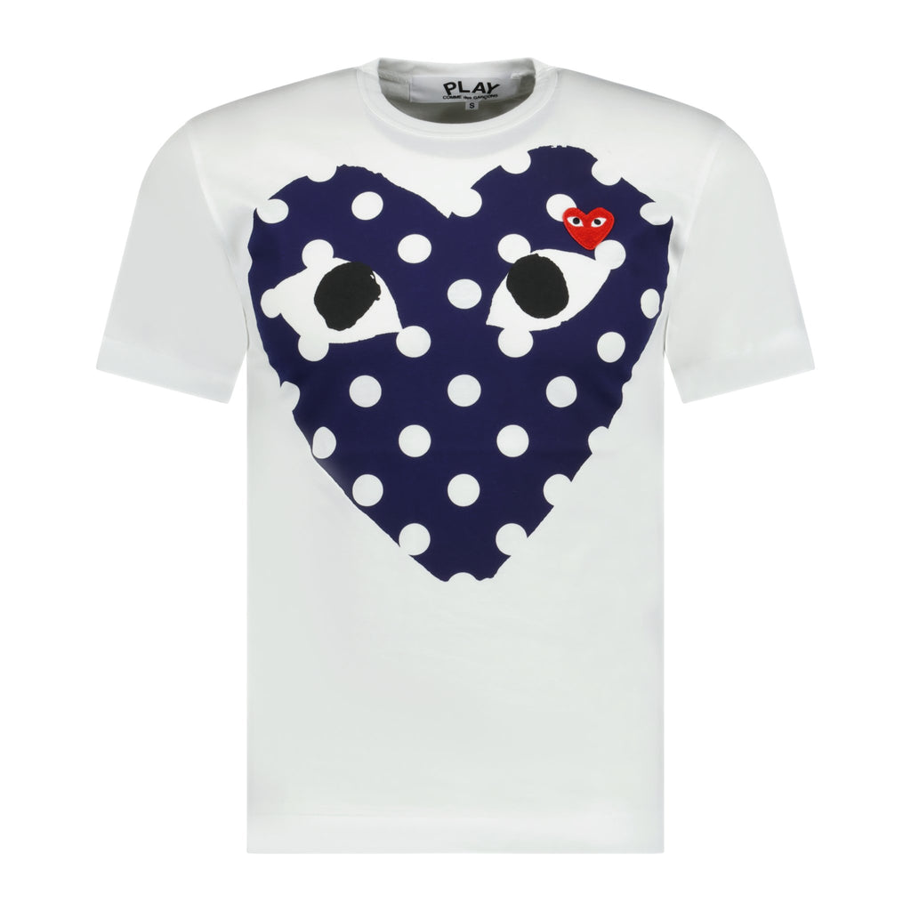 Comme Des Garcons Play Polka Dot Heart T-Shirt White - Boinclo ltd - Outlet Sale Under Retail
