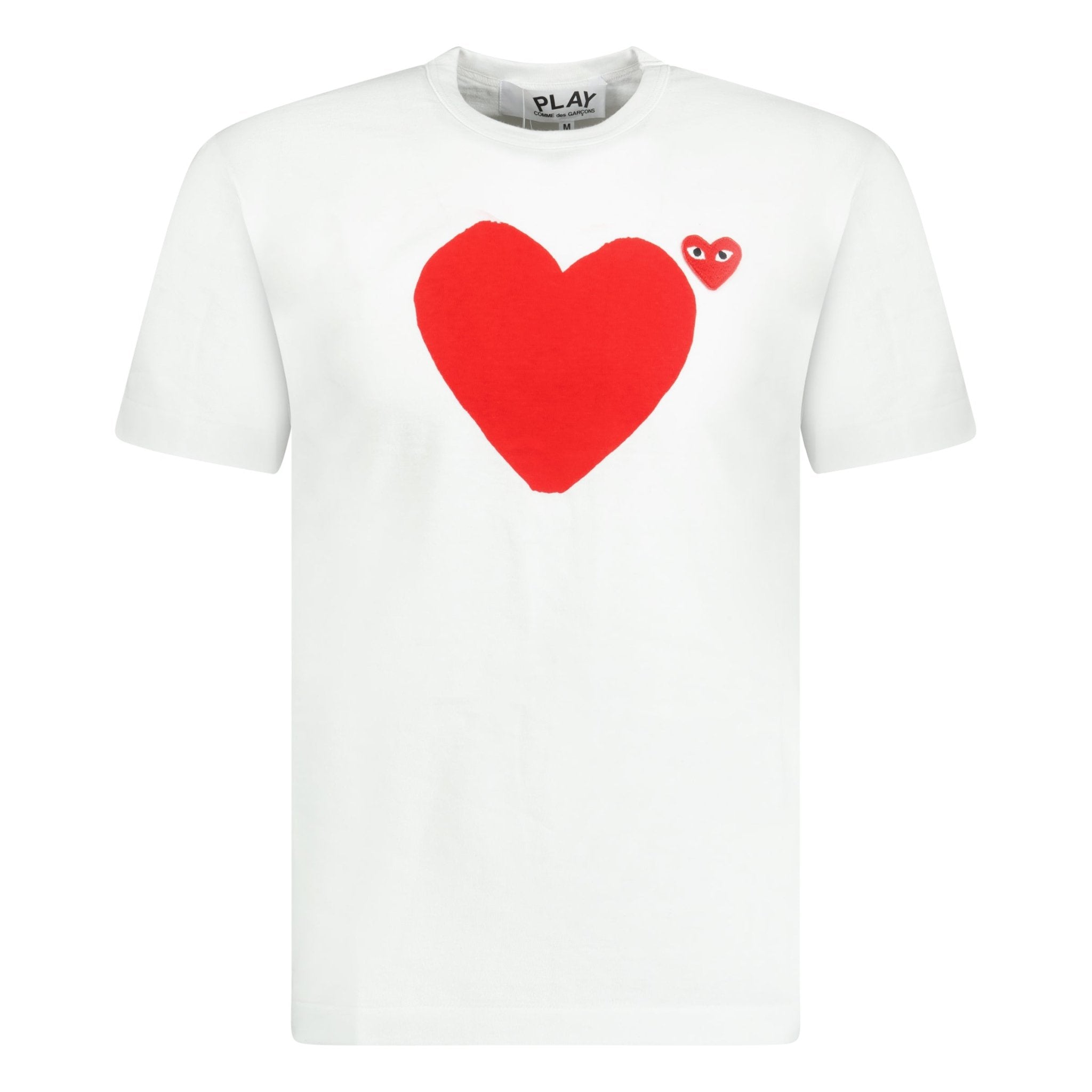 Comme Des Garcons Red Heart Logo T-Shirt White