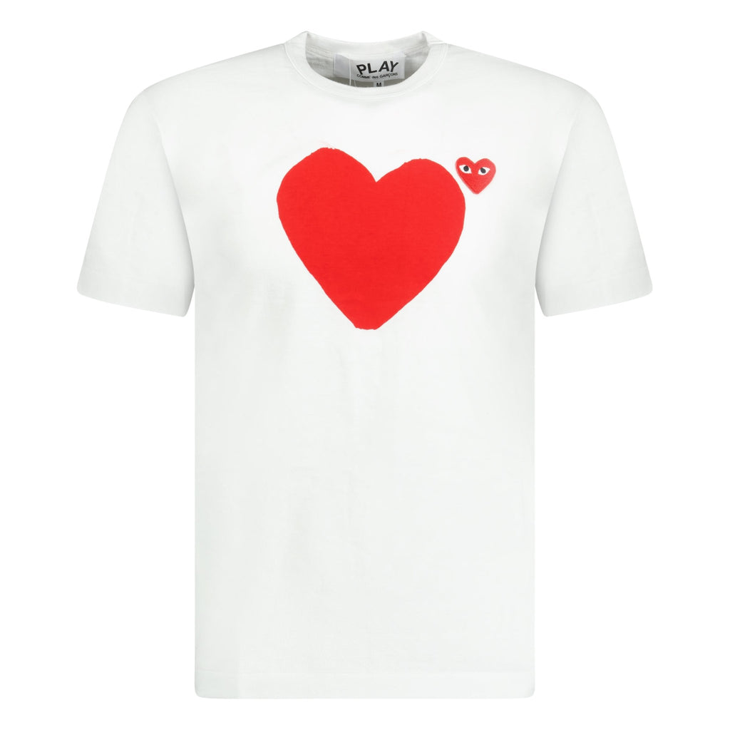Comme Des Garcons Red Heart Logo T-Shirt White - Boinclo ltd - Outlet Sale Under Retail